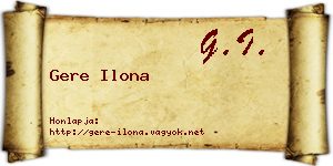 Gere Ilona névjegykártya